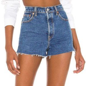 Levi's Ribcage Short High Rise Denim in Charlestone Erosion Women's Size 33 NWT